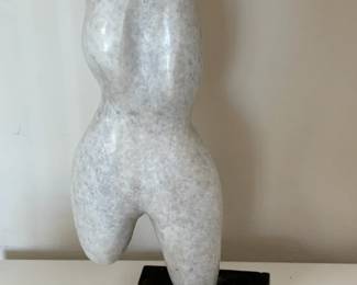 Hand Carved Stone Female Torso Sculpture
