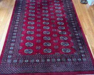 Red Bokhara Turkoman Wool Rug