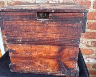 Antique Queen City Wooden Egg Box