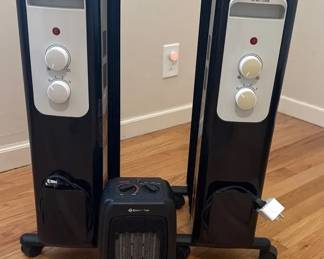 Pair Of Electric Oil Filled Radiator Heaters