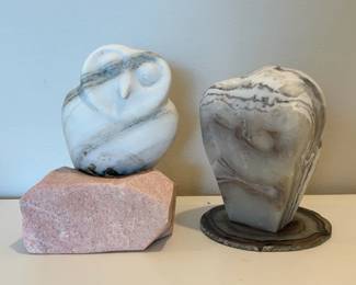 Carved Stone Owl Polished Stone