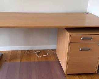 IKEA Adjustable Desk and Two Filing Cabinets
