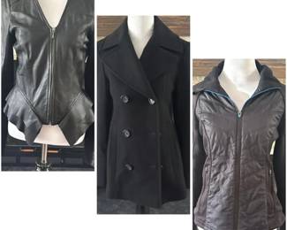 Hinge Leather Jacket And Fleurette Wool Peacoat
