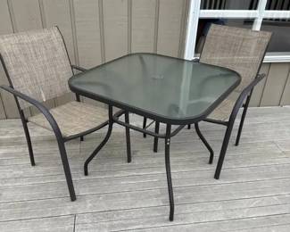 Metal Outdoor Table And Two Chairs