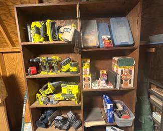 Power tools, ridgid, sandpaper, grinder brushes, paint tools