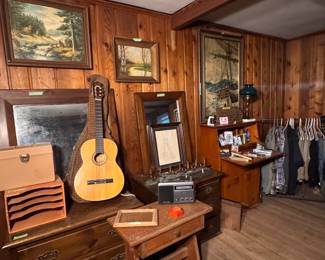 Secretary desks, instruments, art