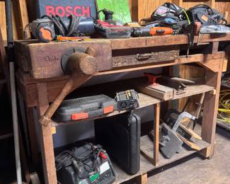 workbench with built in presses
