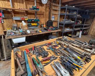 Hand tools, vice grips, pipe, wrenches, pliers, crowbars, wrenches,