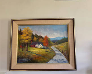 Lot 30: Autumn Rural Landscape Painting