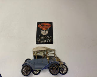 Lot 16: Vintage car wall art and Monroe advertisement sign