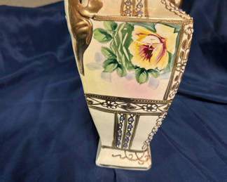 Lot 245: Japanese Nippon Decorative ceramic vase with floral motif