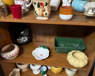 Lot 244: Assorted Ceramic Mugs, Bowls, Planters, and Decorative Pottery