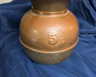 Lot 226: Vintage copper spittoon with flared top