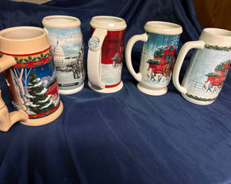 Lot 234: Budweiser Holiday Stein Collection