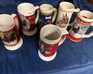 Lot 238: Budweiser commemorative beer steins collection