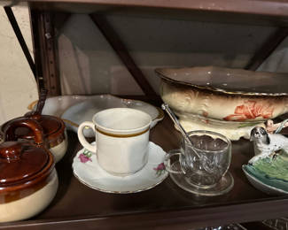 Lot 213: Assorted ceramic dishware and glassware