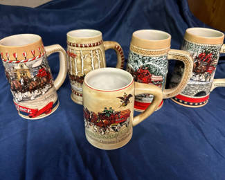 Lot 231: Budweiser Collectible Clydesdale Collectible Steins Set
