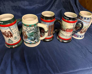 Lot 233: Budweiser Holiday Stein Collection