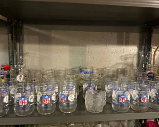 Lot 246: NFL-themed glassware collection