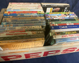 Lot 259: Wooden crate of DVD movie cases