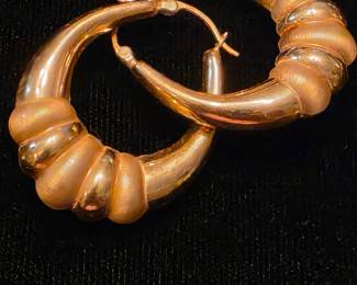 One of more than 50 pair of Gold earrings in this sale
