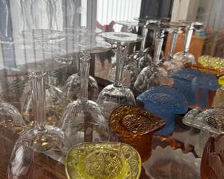 Glass top hats and stemware