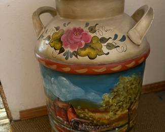 Hand painted milk can