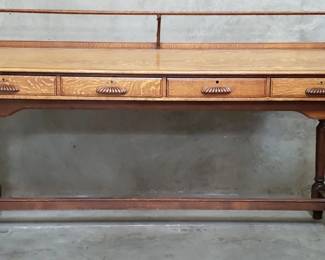 035 Lot 128 Antique 2piece tiger oak bankers desk