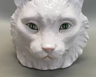 391 Lot 326 Vintage Italian ceramic cat planter