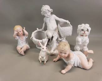 567 Lot 440 Group of porcelain bisque figurines