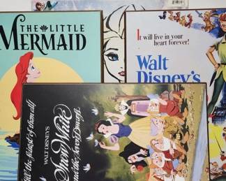 359 Lot 307h 4pc Disney art bundle, Elsa, Little Mermaid