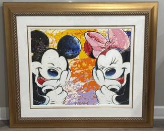 049 Lot 351h Framed David Willardson signed Mini and Mickey print
