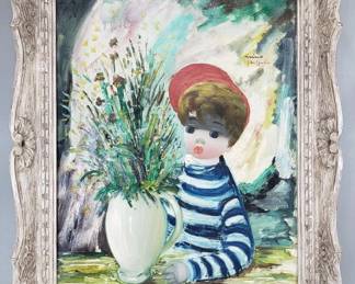 122 Lot 105 Signed Nino Giuffrida oil on canvas portrait,