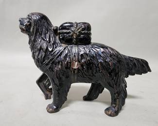 528 Lot 413 Vintage cast iron dog coin bank