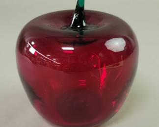 335 Lot 274 Richard Blenko hand blown glass apple figure