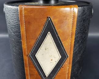 206 Lot 12 Vintage Elmar MFG. leather bound ice bucket