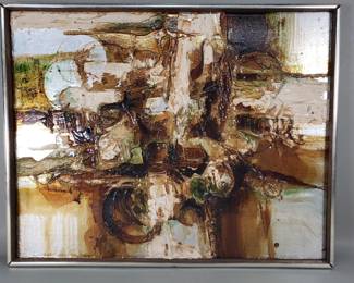 224 Lot 41 Signed J. Gerard Singh mixed media painting on