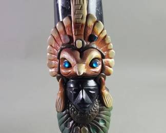 638 Lot 621 Vintage Mexican Aztec Mayan style carved