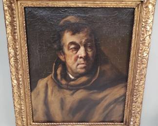 121 Lot 100 Signed Baroquestyle oil on canvas portrait