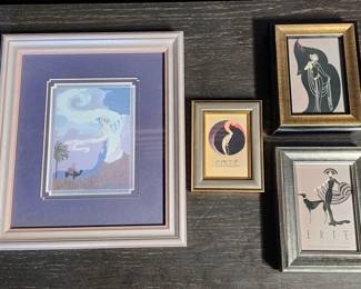 467 Lot 372h 4 vintage Erte framed prints