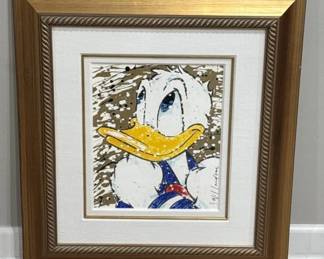 054 Lot 350h Framed David Willardson signed Donald duck print
