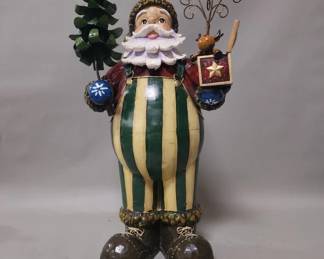 536 Lot 418 Metal and wood Santa statue