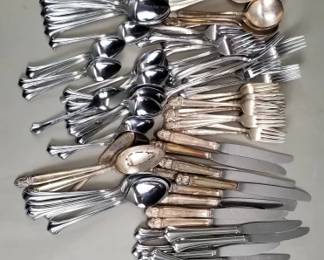 384 Lot 321 Group of silver plate and stainless steel flatware