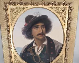 125 Lot 135 Signed John C. Aviles oil on canvas portrait after