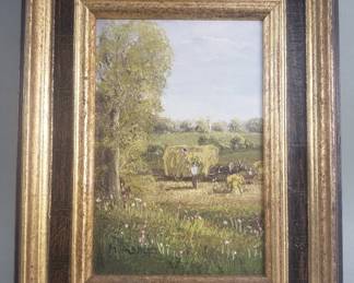 151 Lot 453 Vintage signed oil painting on board