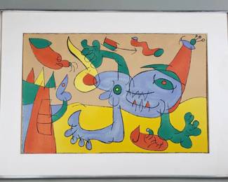 255 Lot 109 Chromolithograph print of Joan Miros Ubu Roi