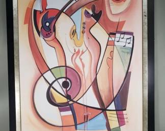 267 Lot 138 Textured print of Alfred Gockels Wild Party II