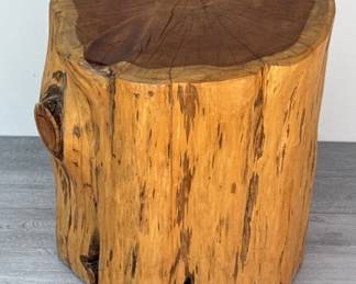 174 Lot 321h Wood stump side table