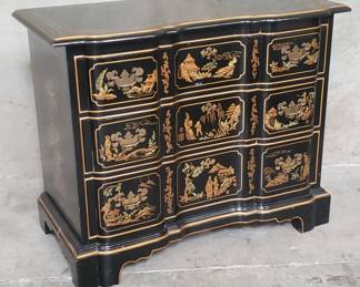 087 Lot 163 Drexel black lacquered 3drawer chest