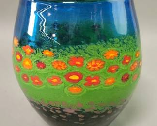 343 Lot 291 Signed and dated 2021 hand blown glass vase with